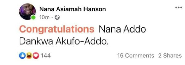 Bulldog Sends a Congratulatory Message to Akuffo-Addo