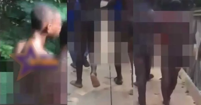 Video: Two teenagers publicly stripped for stealing Ghs100